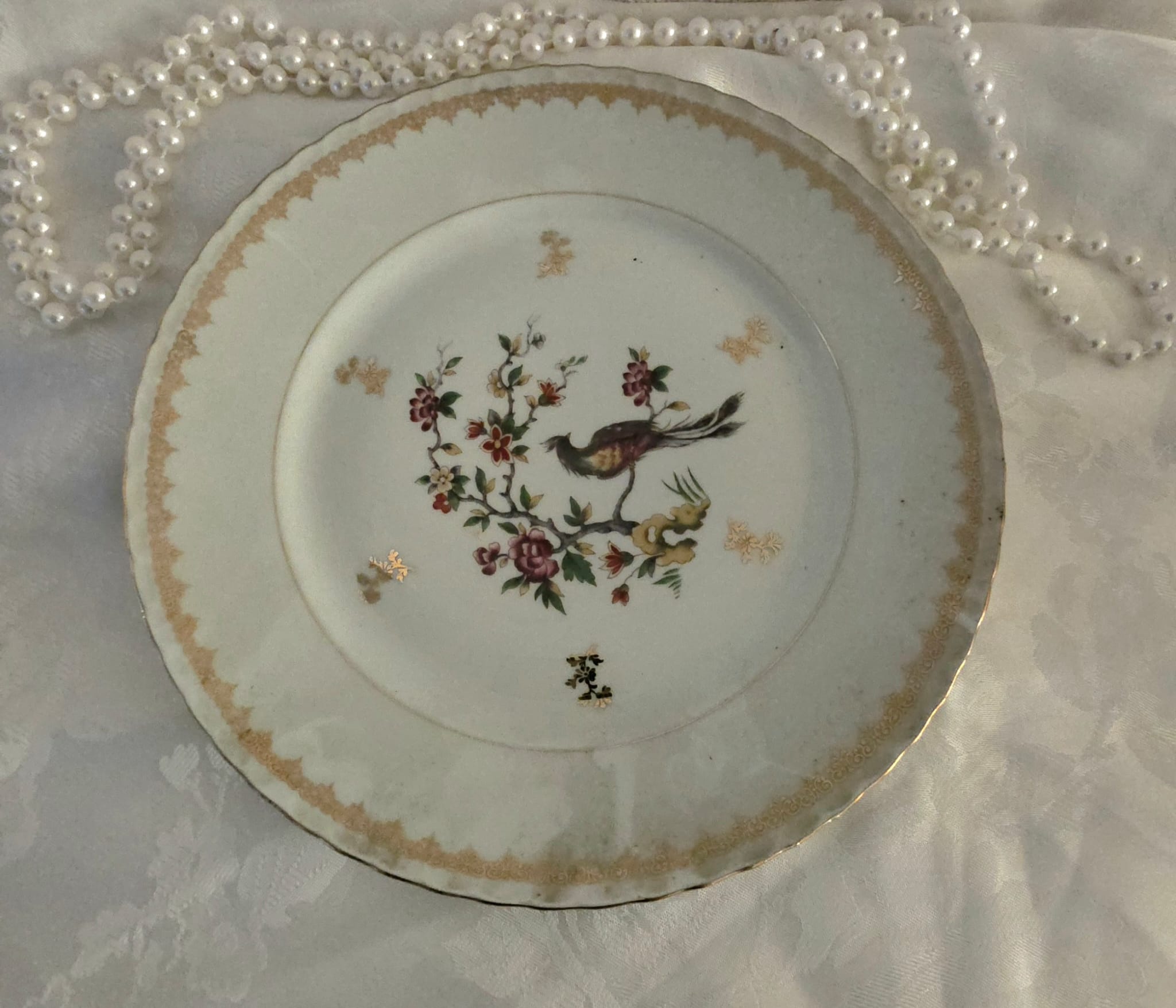 Assiette ancienne oiseau 24cm